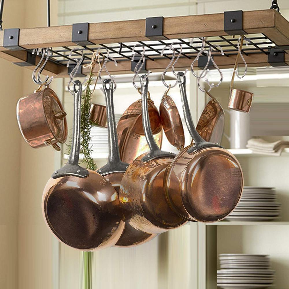5 pakke s kroge rustfri stål hængekroge heavy duty s bøjle kroge  l 4.8 "  m 3.5 "  s 2.5 " metal køkken gryde rack skabskrog