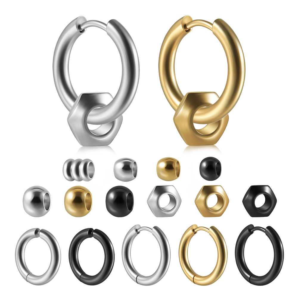 Piercing de pendiente de acero quirúrgico, accesorio que puede combinar con el círculo del cartílago de la oreja, Tragus Helix, aro de nariz Simple, joyería corporal, 1 unidad