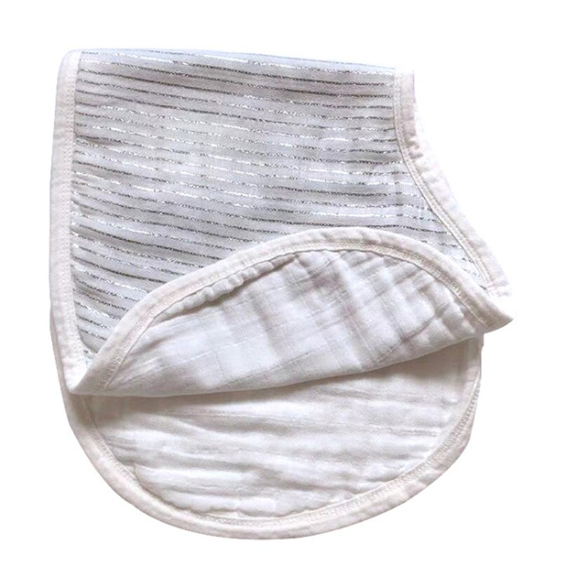 Bambino Bavaglini Doppio Strato Impermeabile Puro Del Bambino Del Cotone del Tovagliolo di Alimentazione Mamma Spalla Sputare Latte Pad Per I Bambini Panni Bandana: silver stripe