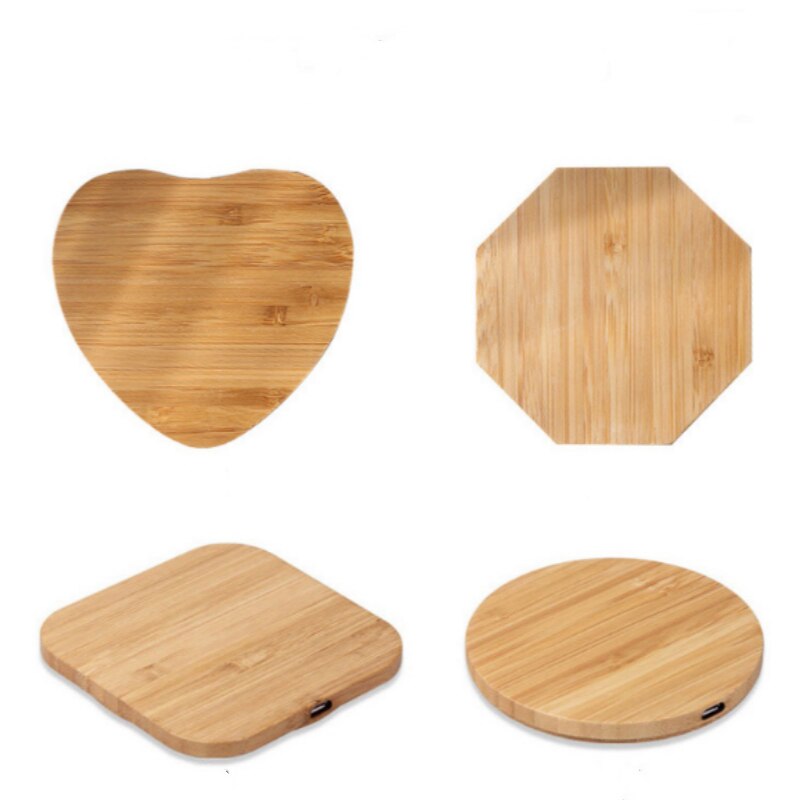 Draagbare Qi Draadloze Oplader Slim Hout Opladen Pad Voor Apple Iphone 8 Plus X Draadloze Telefoon Oplader Voor Samsung S6 s7 S9 S8
