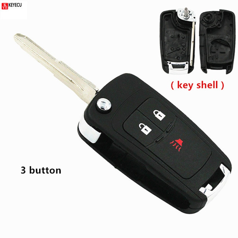 Keyecu Vervanging Flip Remote Key Shell Case 3 Knop Voor Chevrolet Spark