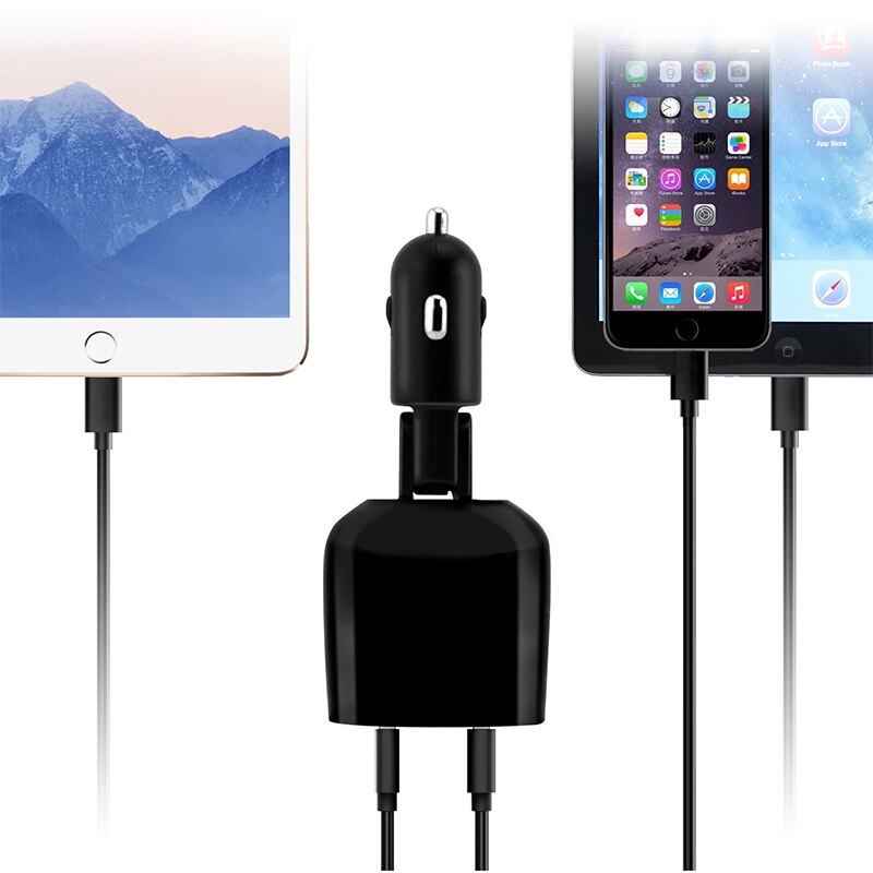 3.4A cargador de coche Dual USB para iPad para iPhone 7 8x6 tabletas Samsung Monitor de voltaje Monitor con alarma de timbre