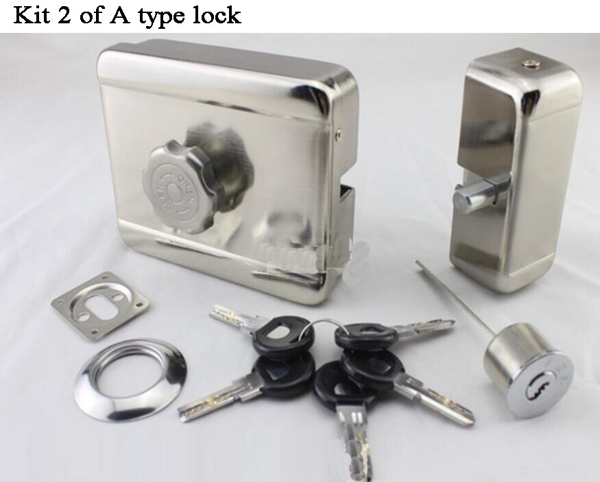 DC12V Powered Gate Access control Lock Key Hidden Lock Electric Lock Door Opener Motor Lock: Kit 2