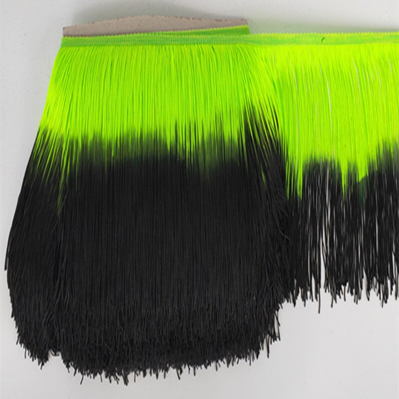 Franges en dentelle jaune de 10Yards/lot, 20cm de large, pour bricolage, robe latine, vêtements de scène, accessoires, ruban de dentelle: 10yards / Fluorescent green