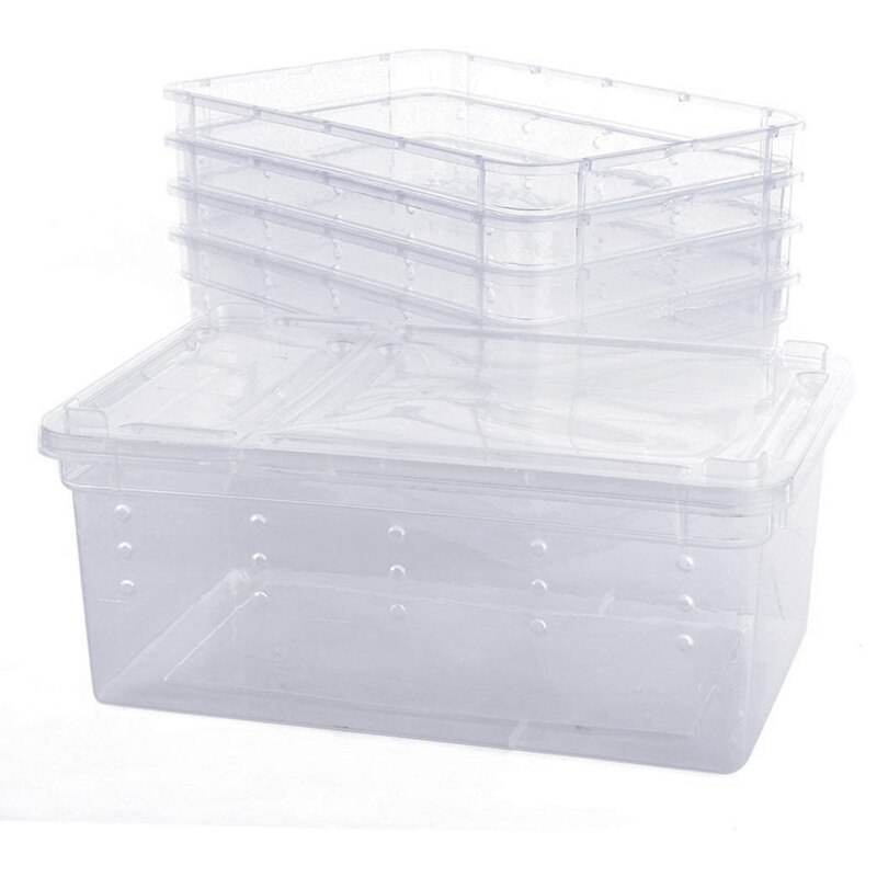 Breeding Box 8Pcs Worm Dish Reptile Feeding Box Food Container Small Size Transparent