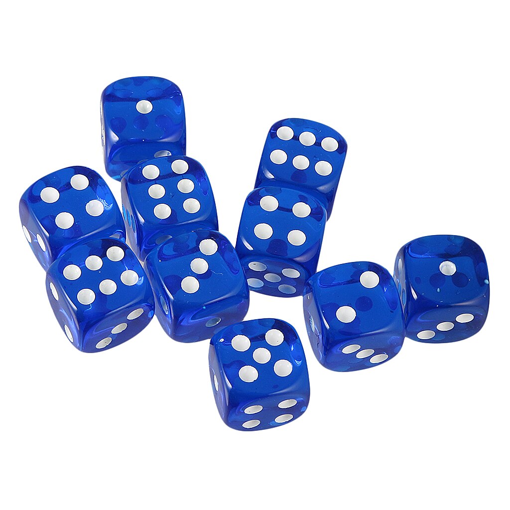 20pcs D6 Dice Set Dotted Dice, 16mm Die Cubes Blocks for Role Playing Gaming Accessories- Blue Red