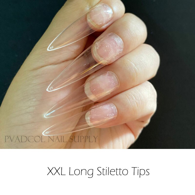 Gel X Nails Long Coffin Stiletto Full Cover Sculpted Extension System False Nail Tips 240pcs/bag: xxl stiletto