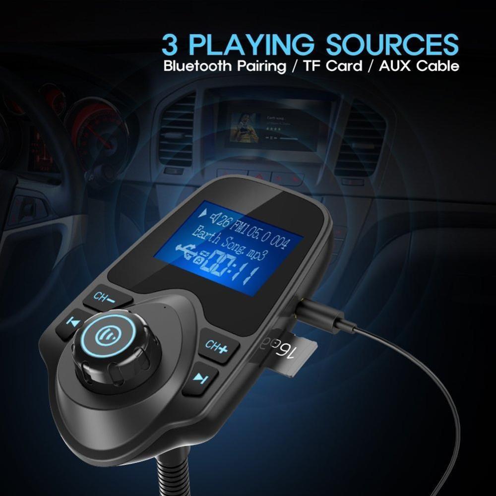 Multifunction KM18 PLUS Car Kit Wireless Bluetooth Transmitter Player Radio Car Auto FM Adapter Charger Radio MP3 Vint F7S7