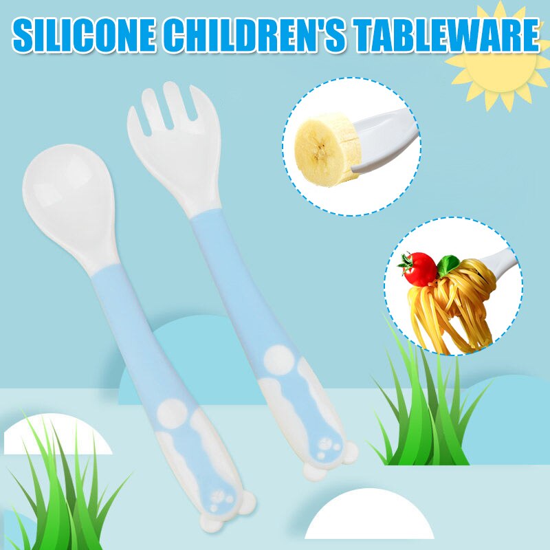bébé cuillère fourchette ensemble alimentaire flexion alimentation coude formation torsion vaisselle pliable MD88