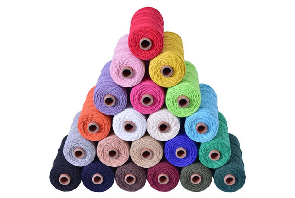 2mm diy knutsel macramé touw touw kleurrijk katoenen gedraaid koord 100 meter