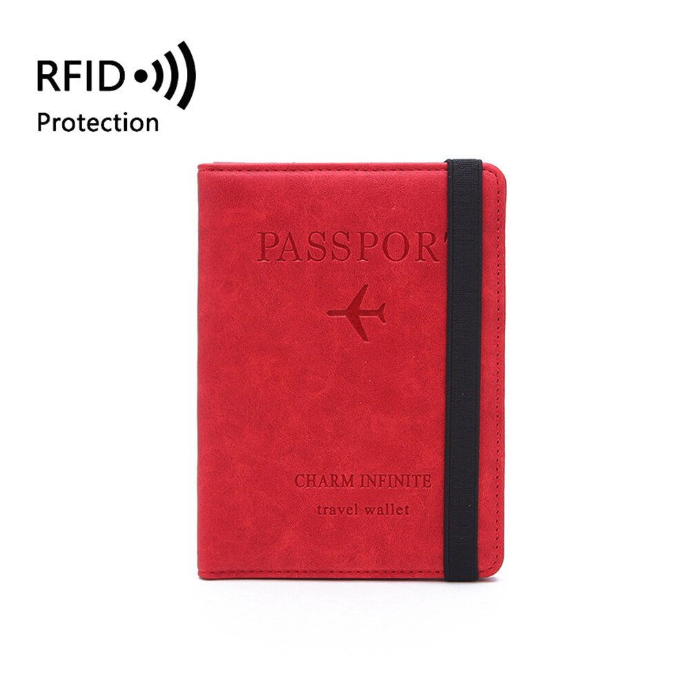 Capa para passaporte com bloqueio rfid, capa de couro com bloqueio rfid para viagem, para homens e mulheres: Color 4