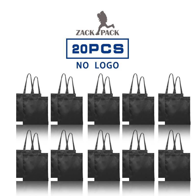 20pcs Zackpack Viaggio Tote sacchetto di mano di Logo Personalizzato Sacchetto di Tela 12A commercio all'ingrosso Tasca Studente di Sport Dei Capretti del Cotone Scuola Sacco ragazza: Black