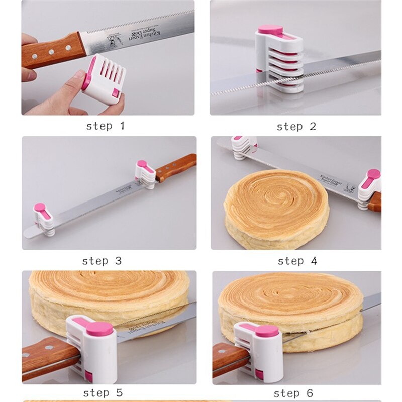 2PCS DIY Cake Slicer Stratification Auxiliary Bread Slice Cutter Toast Cut 5 Layers Leveler Slicer Kitchen Fixator Guide Tool