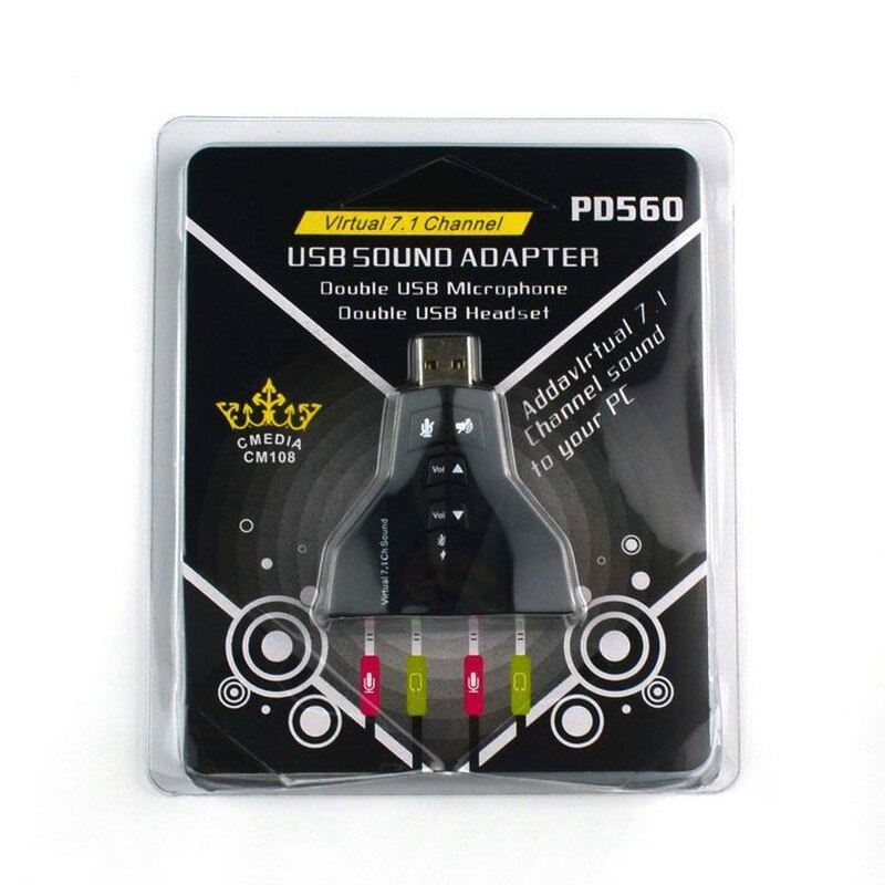 External 7.1 Channel USB 3D Sound Card Audio for Laptop PC for Macbook Pro USB 2.0 Adapter To Jack 3.5mm Headphone Micphone