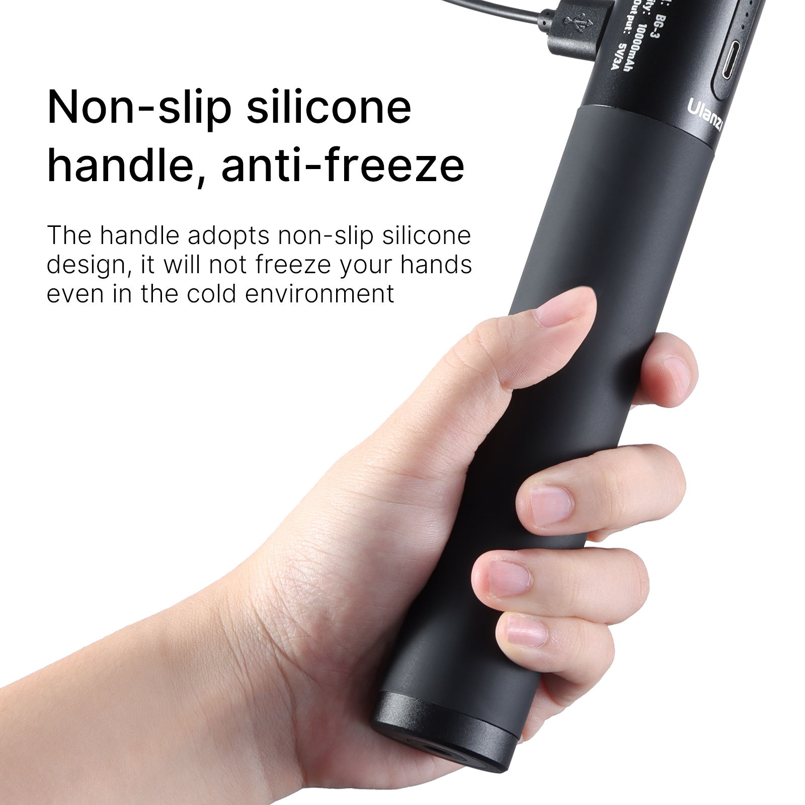 Ulanzi bg -3 10000 mah powerbank håndgrep usb-a type-c Dobbel-frakt bærer + mini stativ til smarttelefon digitalt / speilløst kamera