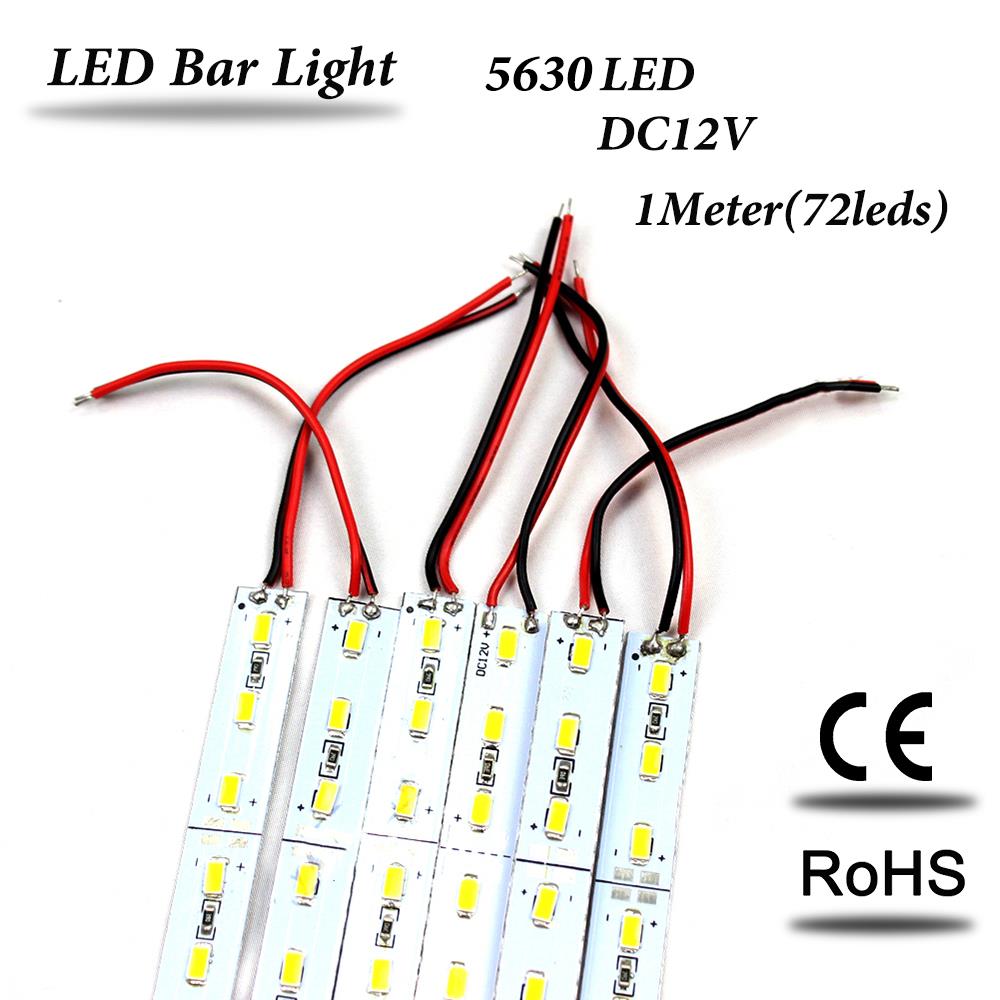 10 stks * 100 cm Fabriek 1 M DC 12 V 72 SMD 5630 LED Harde luces LED Strip Bar Licht niet waterdicht