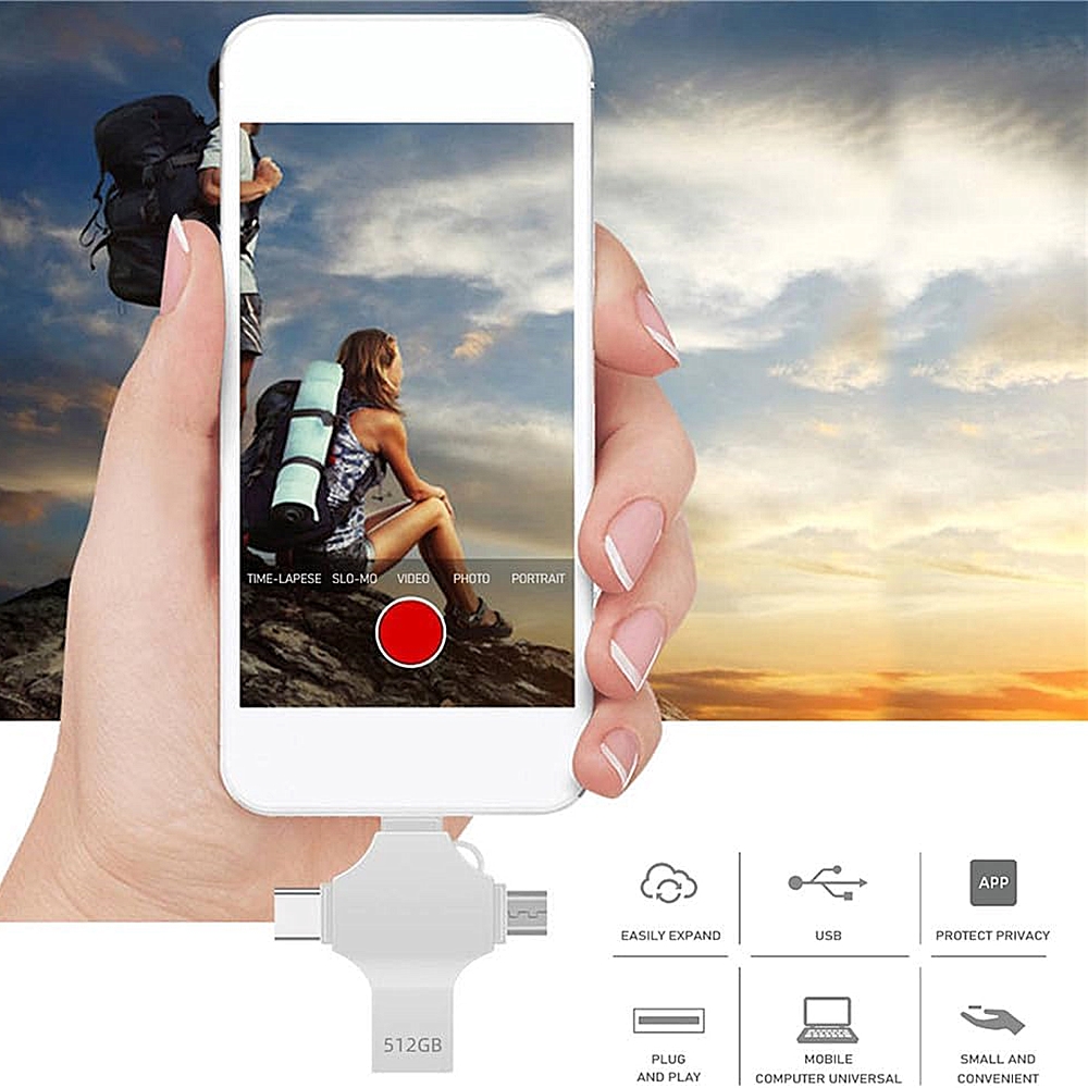 iPhone Flash Drive 256GB 512GB 1TB 2TB dla iPhone Pro Plus MAX ipad Mac Wielofunkcyjny zewnętrzny dysk do telefonów iOS Android