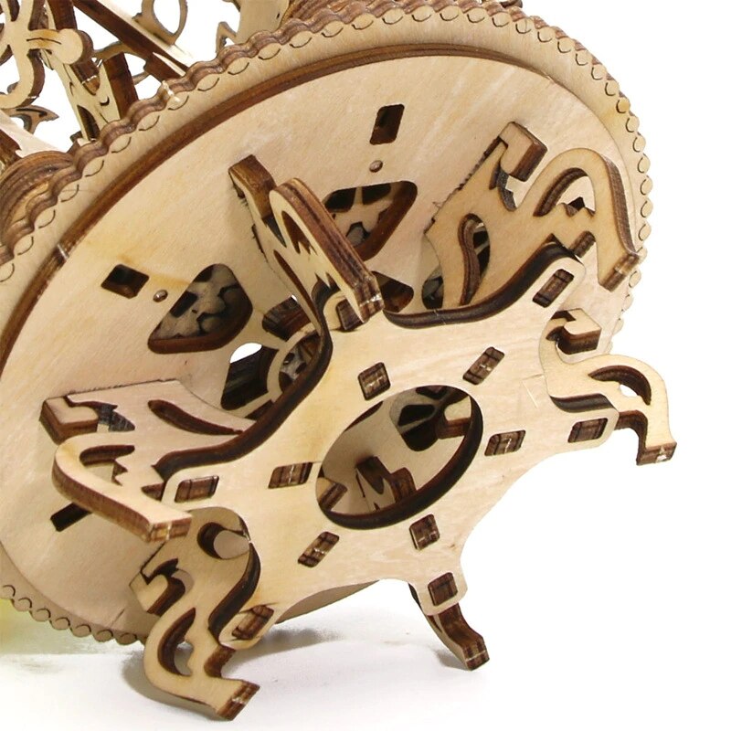 Wooden mechanical handicraft transmission female flower gear rotation jigsaw puzzle Ukraine Valentine's Day model