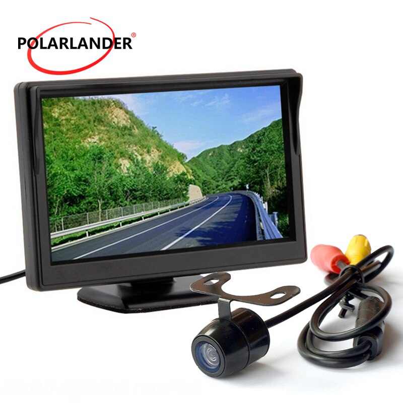 Reversing Camera Bus/Car With Lamp 5 Inch TFT Screen HD Desktop Parking Monitor Plug-In Rear Cam 18.5mm LED Night Vision 12-24V