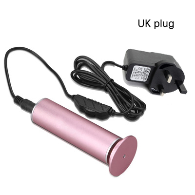 Pied électrique polisseur pied fichier peau morte callosités dissolvant Rechargeable pieds pédicure outils avec 60 pièces papier abrasif: pink-UK plug