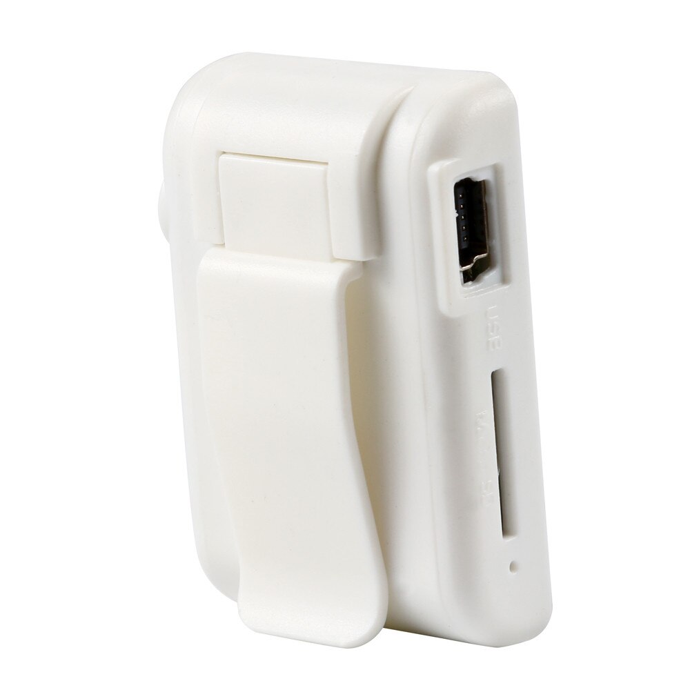 mini flower pattern button type MP3 player Music media support SD TF card#50: White 