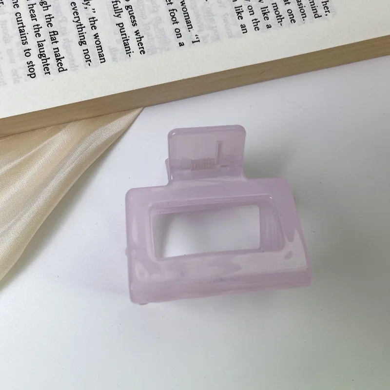 Pinzas cuadradas coloridas para el cabello para mujeres y niñas, horquillas acrílicas elegantes, pasador de tamaño pequeño, pinzas para el cabello de cangrejo, accesorios para el cabello: Gris oscuro
