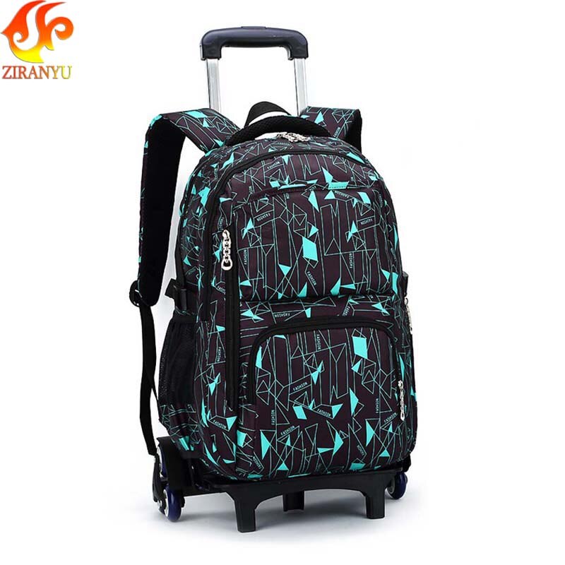 ZIRANYU enfants garçons filles chariot cartable bagages livre sacs sac à dos dernier amovible enfants sacs d'école 2/6 roues escaliers