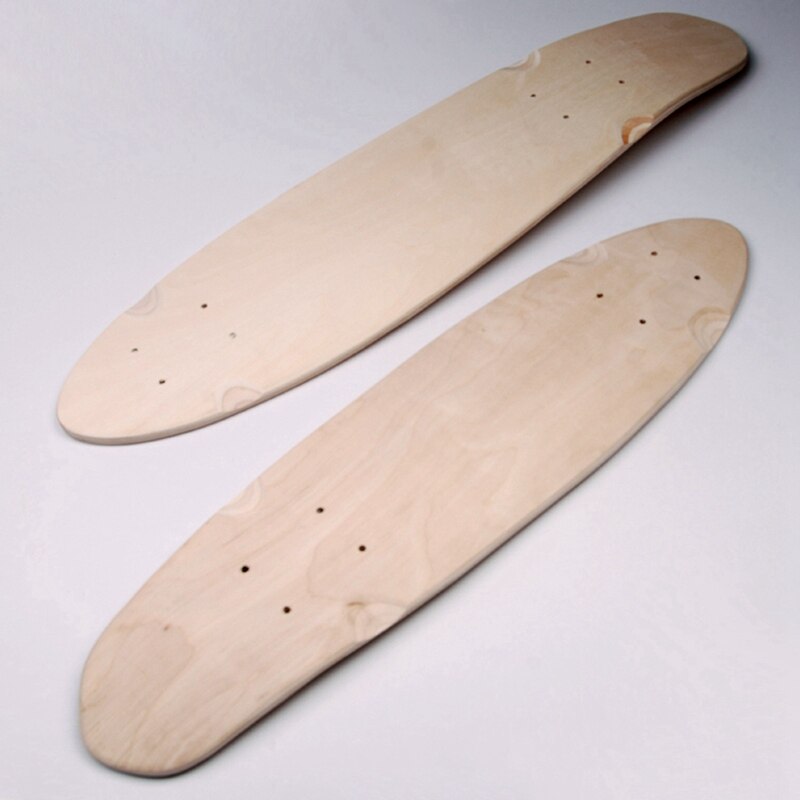 2Pcs Maple Mini Cruiser Fish Skateboard Deck Fish Board Four Wheels Single Rocker 7-Layer - 27 Inch &amp; 24 Inch