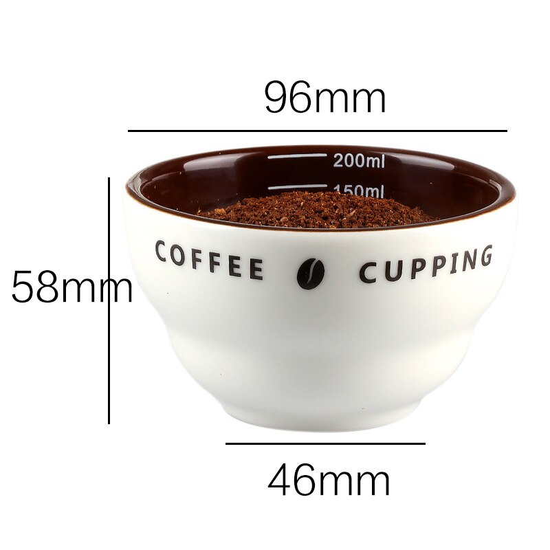 Combinaison de mesure pour tasse à café en céramique, tasse d&#39;évaluation de café en forme de U, bol doseur de 200ml