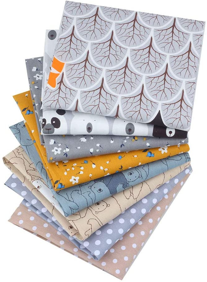 8PCS Cotton Craft Fabric Printed Cloth Sewing Quilting Fabrics for Patchwork Needlework DIY Handmade Accessories 20Arl27