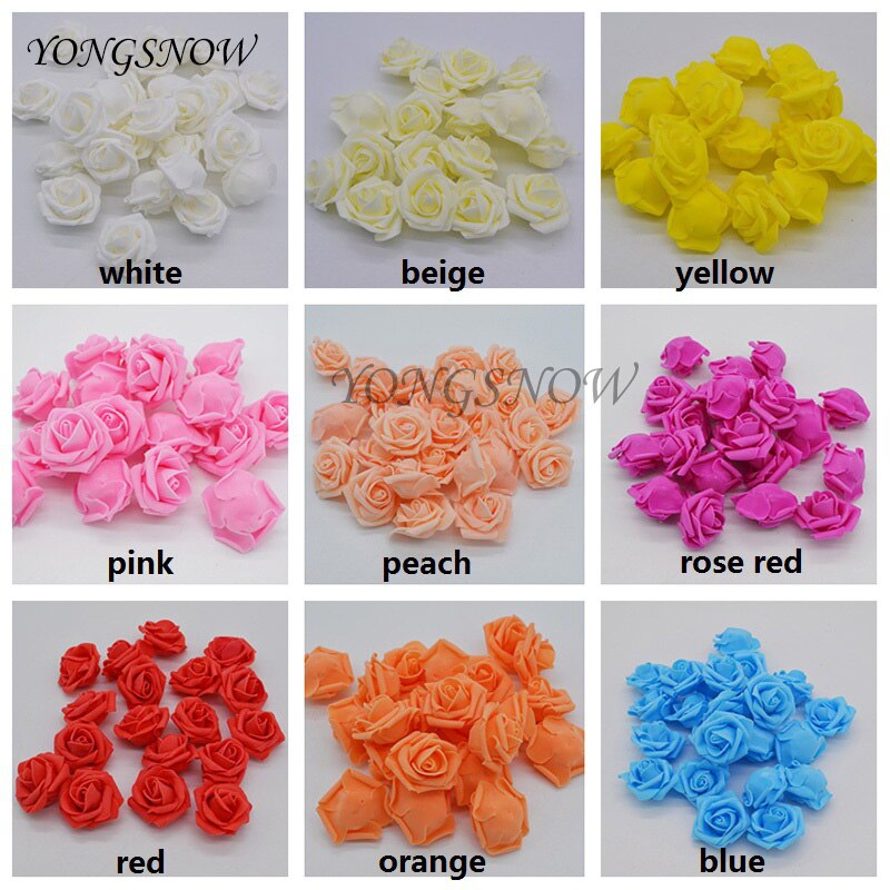 50 stk/parti 4cm kunstige blomsterhoveder håndlavet gør-det-selv bryllup boligdekoration multi-brug pe skum rose dekorative blomster forsyninger 65z