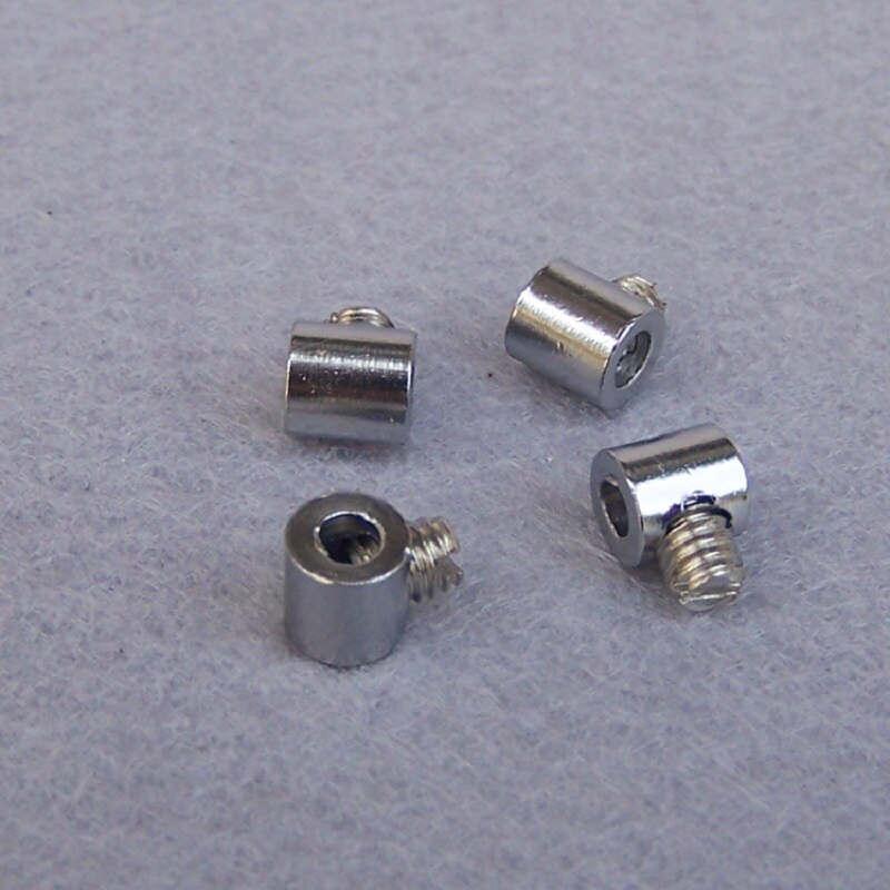 10Pcs/lot 1.0-2.0m Steel Wire Rope Fixator+Slotted Grub Crew With Single Or Double Holes Steel Wire Rope Fittings Clip