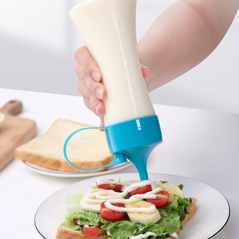 Botella de plástico para aderezos de ensaladas de alimentaria, botellas exprimidoras antifugas para aceite de salsas Bechamel _ WK