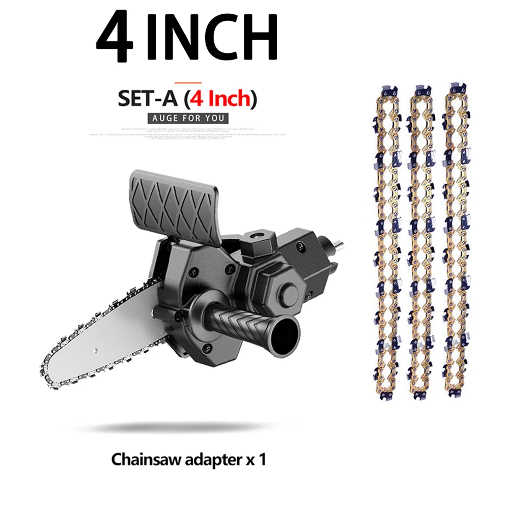 4 Inch Electric Drill Modified To Electric Chainsaw adapter Tool Portable Conversion Head Kits Woodworking Pruning: Chocolate