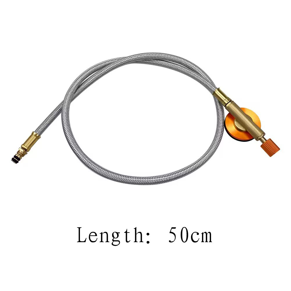Brainded Hose Connectoe Outdoor Gas Stove Burner Adapter Valve for Outdoor Camping Cooking Furnace Connector Gas Tank Equipment: WHITE