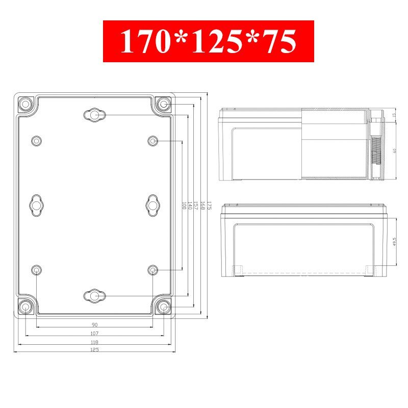 Waterdichte Plastic Behuizing Doos Elektronische Elektrische Project Doos Abs Outdoor Junction Box Behuizing IP67 Project Instrument Case