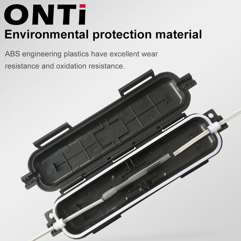 ONTI 10pcs FTTH Optical Fiber Protection Box Cable Rotection Box with SC Adapter Type Waterproof Protected Box
