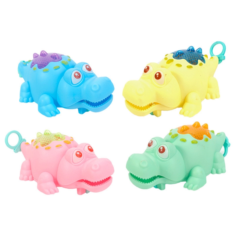 87HD Pool Float Bad Speelgoed Wind-Up Clockwork Pull String Zwemmen Krokodil Led Light Up Bad Dier Speelgoed Voor jongens Meisjes Willekeurige
