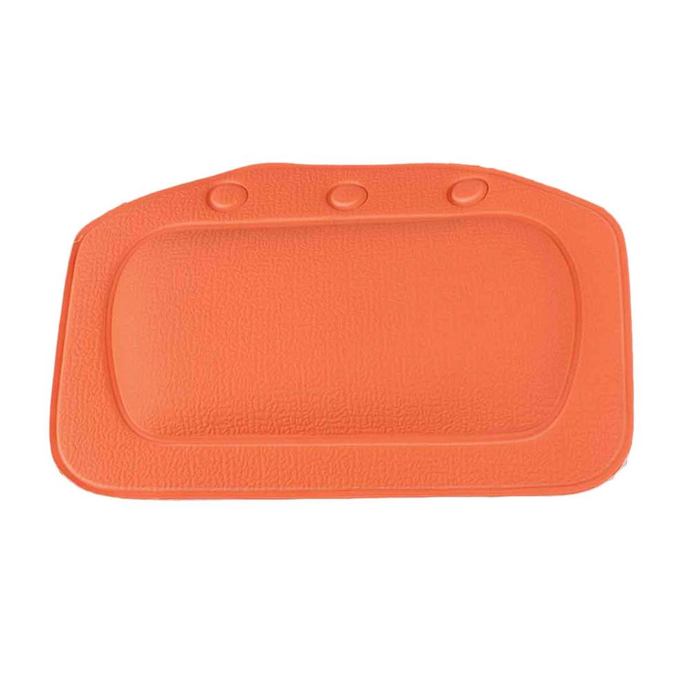 Cojín de baño SPA, suave, grueso, reposacabezas, almohada para bañera con respaldo, ventosa para cuello, cojín, accesorios de baño, suministros: Naranja