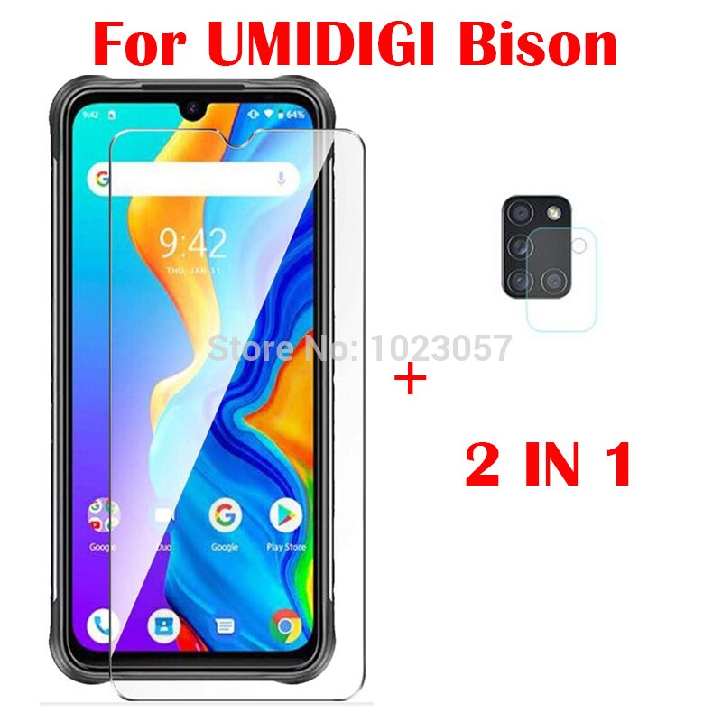 Funda blanda 3 en 1 + cristal templado para cámara UMIDIGI BISON IP68/IP69K 6,3, protector de pantalla de vidrio para UMIDIGI BISON GT 2.5D: For UMIDIGI Bison / 2 IN 1