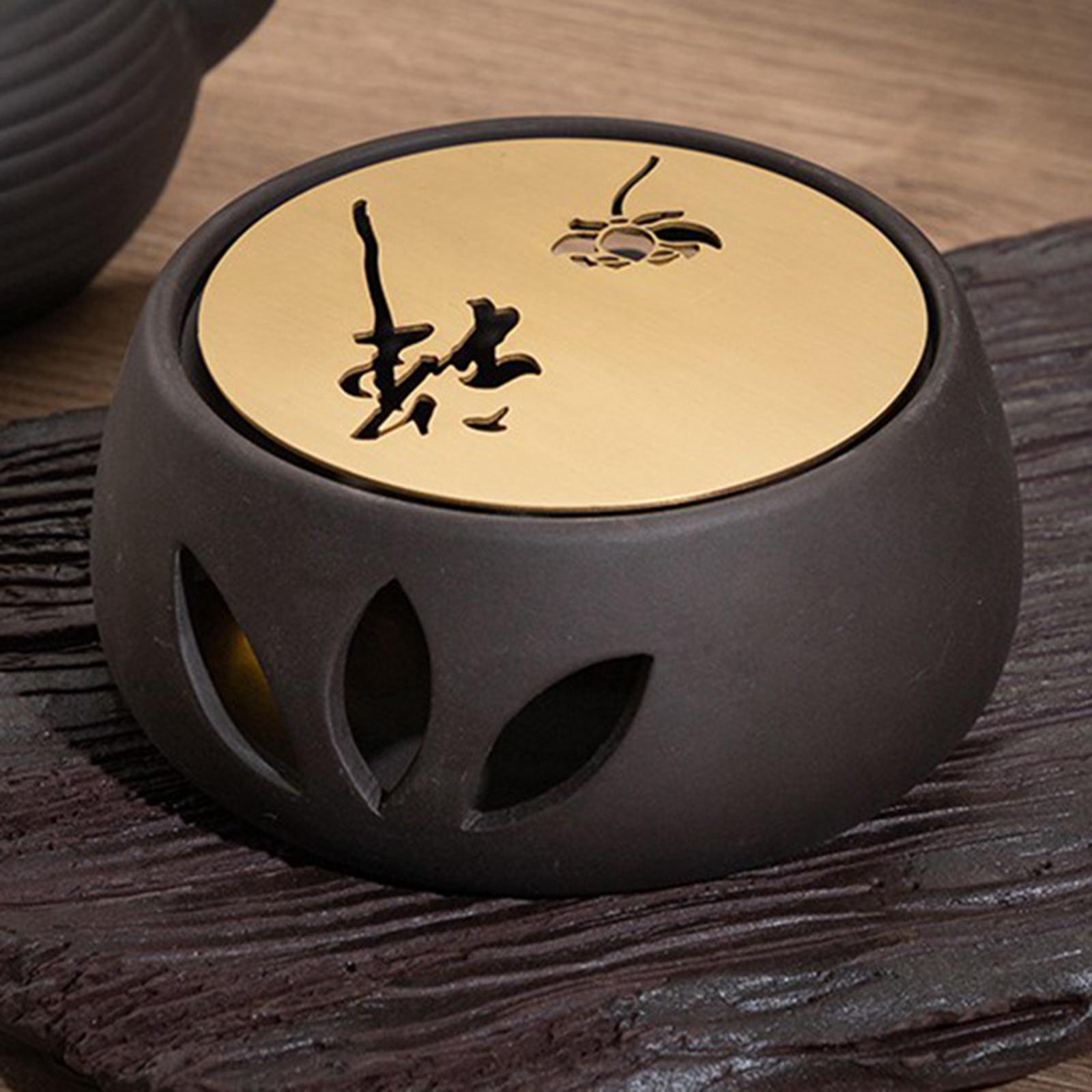 Teapot Warmer with Candle Holder, Ceramic Warmers Tea Pot Heater, Easy to Clean for Kitchen, Indoor and Outdoors