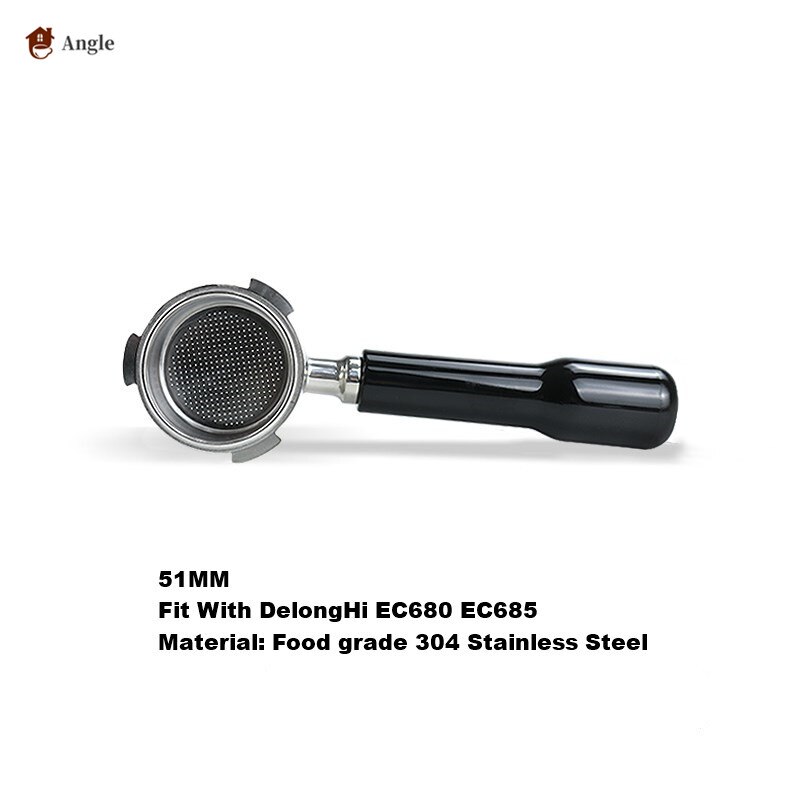 Koffie Filterhouder 51Mm Voor Delonghi Dedica EC680 EC685 Eco310 Ecp35.31 ECOV311 Bco420 Rvs بورتافلتر ديلونجي: 3-ears- ABS