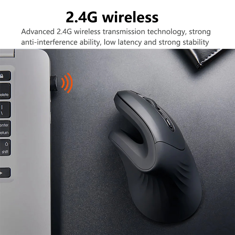 Warvank U2 Verticale Draadloze Muis Ergonomisch Optisch Comfortabel Stil Kantoormuis DPI Verstelbaar 800/1200/1600 voor PC Laptop