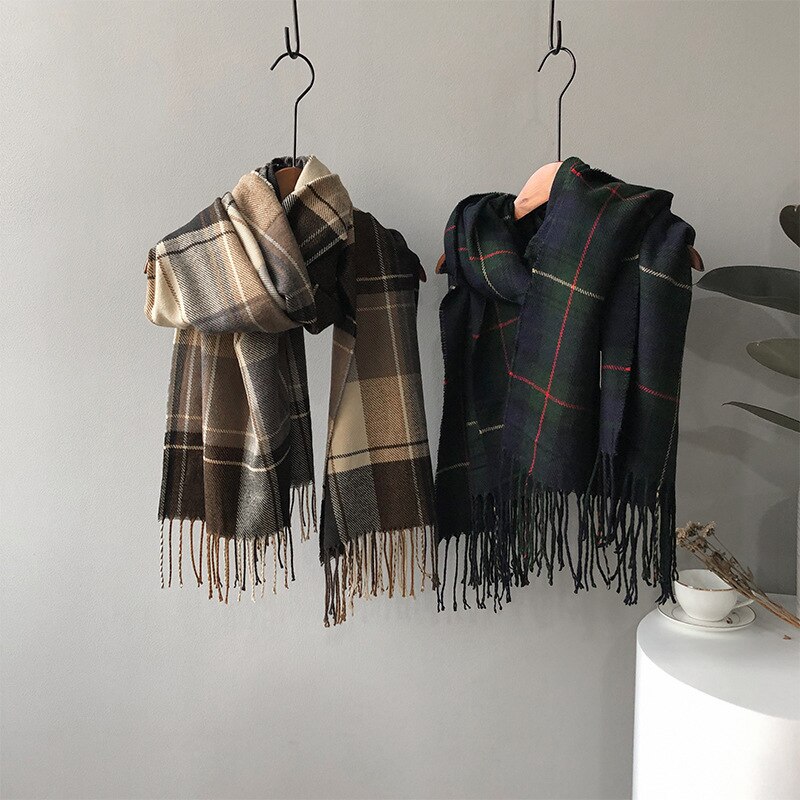 Vrouwen Herfst Winter Sjaal Warme Plaid Sjaals Brede Lange Dames Sjaal Bruin Soft Sjaal Pashmina