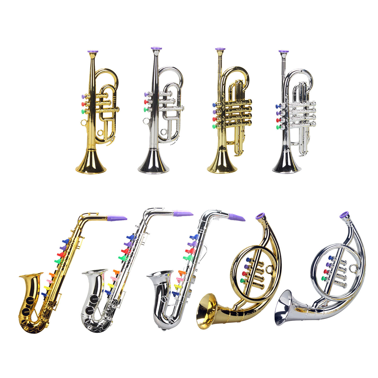 Saxofoon Mini 8 Notes Abs Metallic Musical Wind Instrumenten Voor Party Leeftijden 3 + Kids