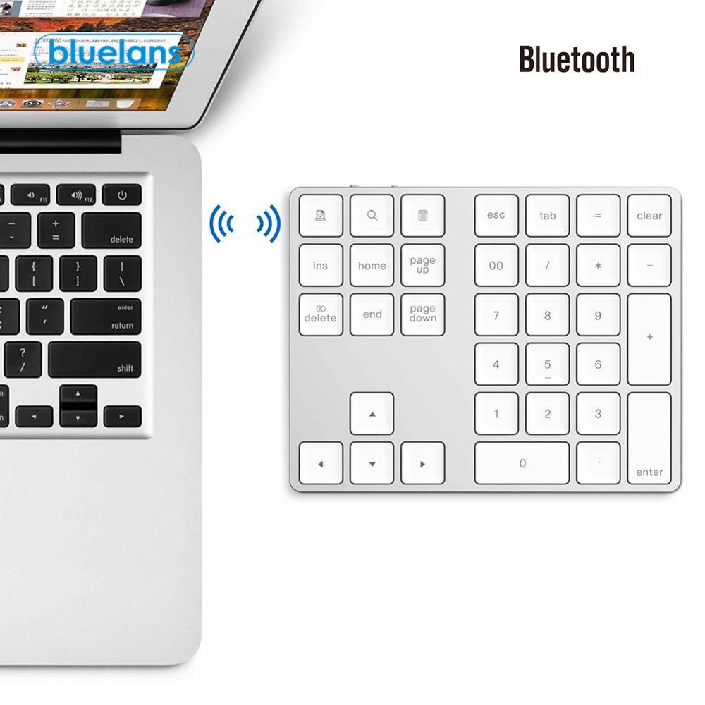 Digital Keyboard Bluetooth Portable Mini Portable Aluminum 34 Keys Wireless Keyboard Keypad For Office MacBook Air/Pro