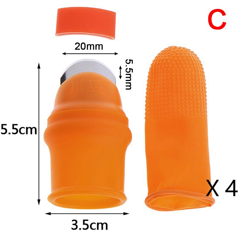 Silicone Thumb Knife Finger Protector Vegetable Harvesting Knife Plant Blade Scissors Cutting Rings Garden Gloves: C
