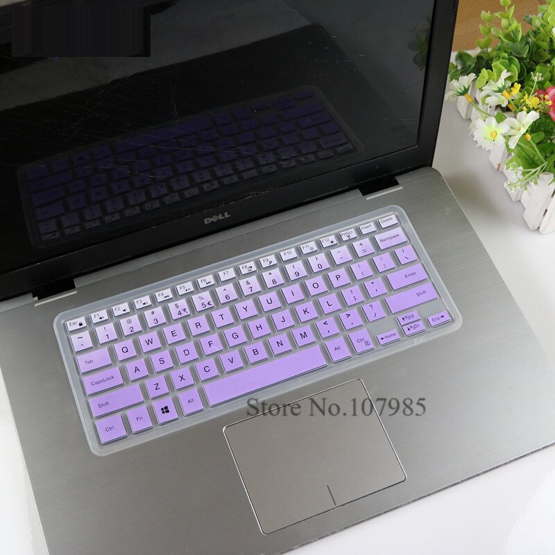 Silicone toetsenbord cover skin Voor DELL XPS 15 XPS15-9550 9560 9570 15MF Pro 5578 7558 7568 7569 7572 15W /WR Vostro 15 5568 7568: Gradual purple