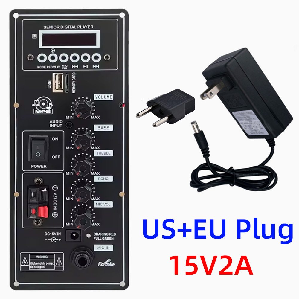 12V Amplifier Board Square Dance Speaker Amplifier Support Bluetooth AUX TF-Card U-Disk Recording 6-12Inch Speaker 80W: Lavender