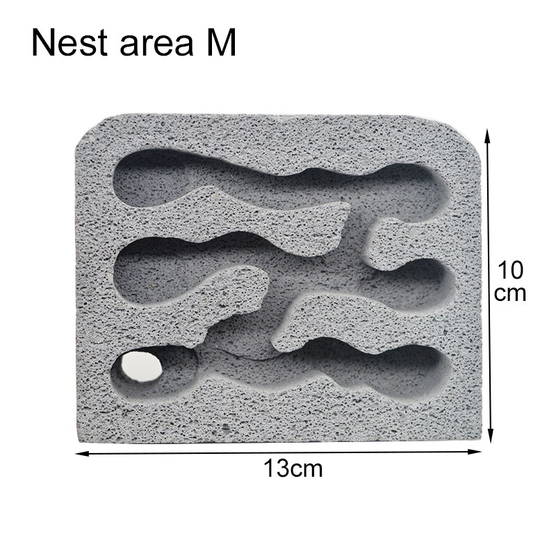 Fourmilière en acrylique pour fourmis, nid en béton respirant et hydratant avec zone d'alimentation, fourmilière, atelier pour animaux de compagnie, 26x15x15.5cm: nest area M